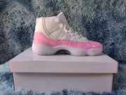 Jordan 11 Retro Pink and White High-Top Sneakers