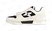 Louis Vuitton-Style Low-Top Sneakers with Strap Closure