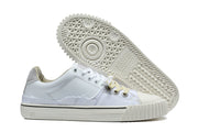 Low-Top White Canvas Sneakers with Contrast Laces