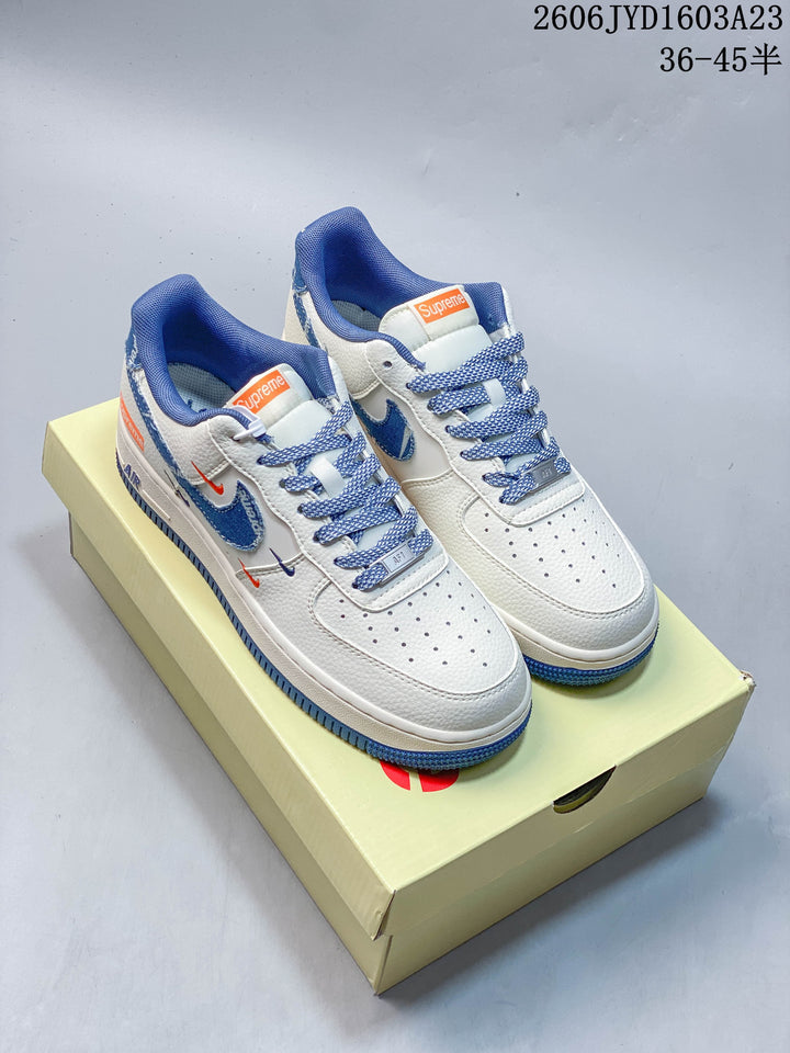 Nike Air Force 1 '07 Low White and Blue Sneakers