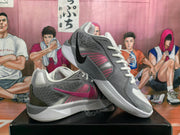 Nike Gray and Pink Basketball Sneakers
