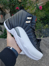 Jordan 12 Retro Playoffs Black and White High-Top Sneakers