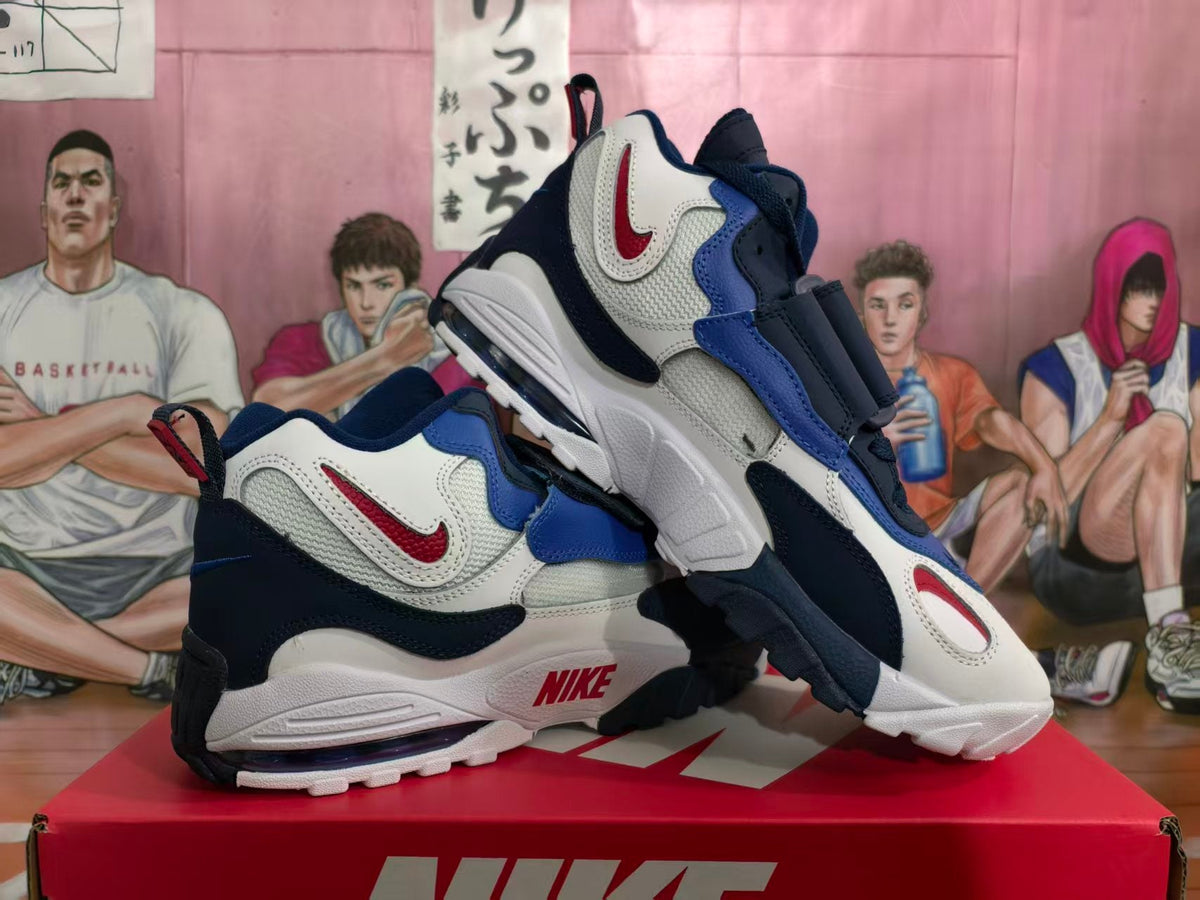 Nike White Blue Red Strap Sneakers