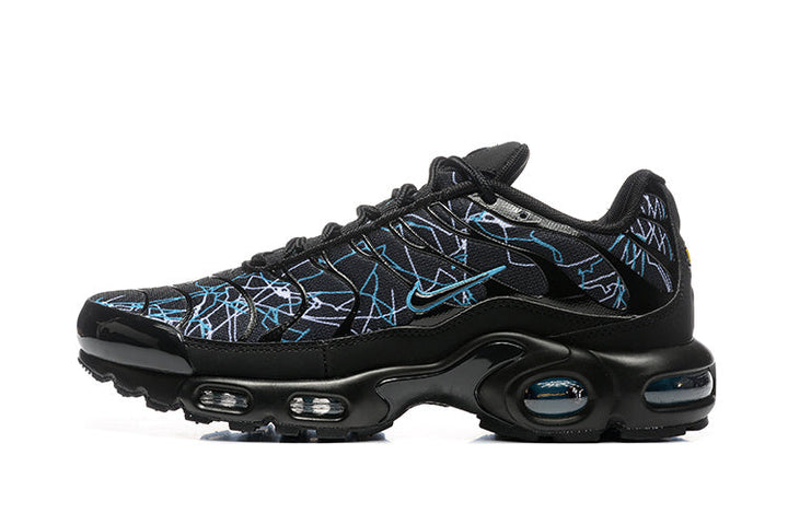 Nike Air Max Plus Black and Blue Graphic Sneakers