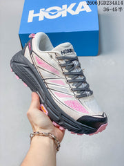 HOKA Mafate Speed 2 Low Trail Running Shoes Pink and Gray