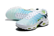 Nike Air Max Plus Sneakers in White, Aqua and Volt