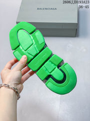 Balenciaga Sock-Style Sneakers in Navy and Neon Green