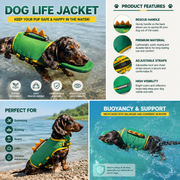 Dog Life Jacket with Handle – Adjustable Dog Swimming Vest for Small & Medium Dogs