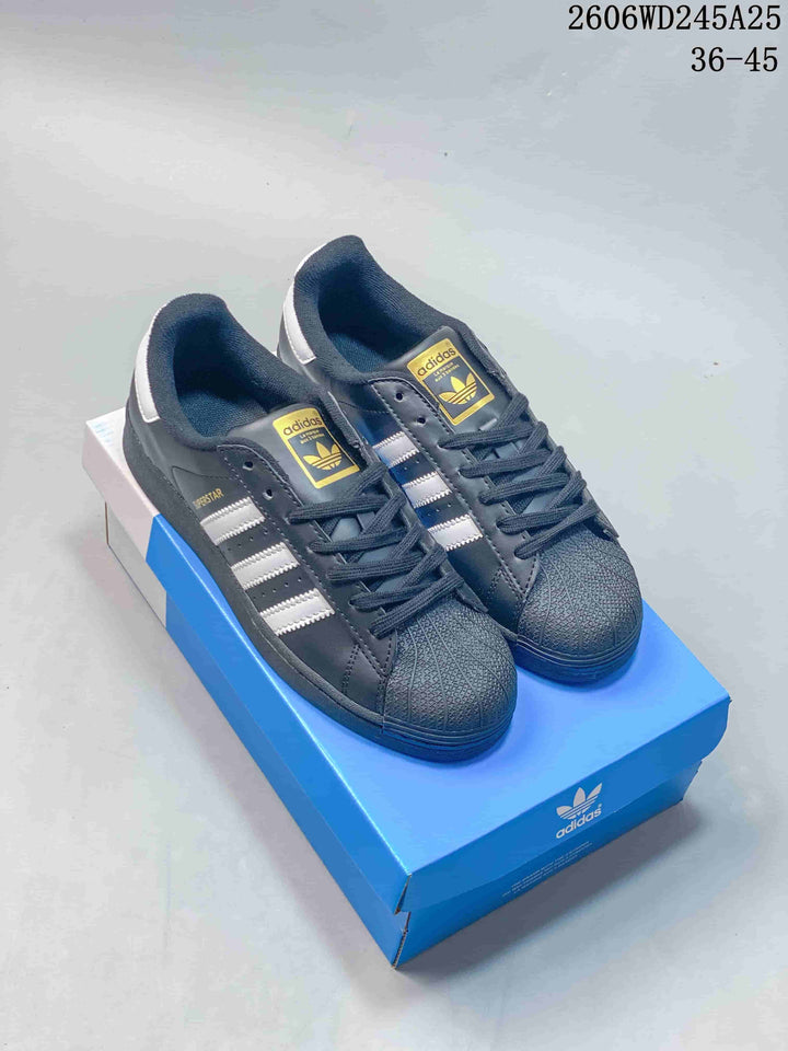 adidas Superstar Dark Gray Sneakers with White Stripes