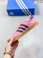 Adidas Gazelle Pink Suede Sneakers with Gum Sole