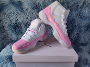 Jordan 11 Retro Pink and White High-Top Sneakers