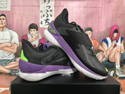 Black Purple Basketball Sneakers with Green Accents