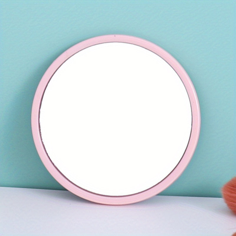 1pc Lightweight Compact Round Mirror - Portable Pocket-Sized HD Makeup Mirror, Available in Pink and Black Frames, Ideal for On-the-Go Touch-Ups, DIY Crafts, Mirror Portable, Best for Christmas