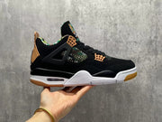 Jordan 4 Retro Sneakers in Black, Green and Tan
