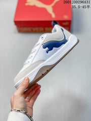 PUMA 180 White Platform Sneakers with Navy Accents