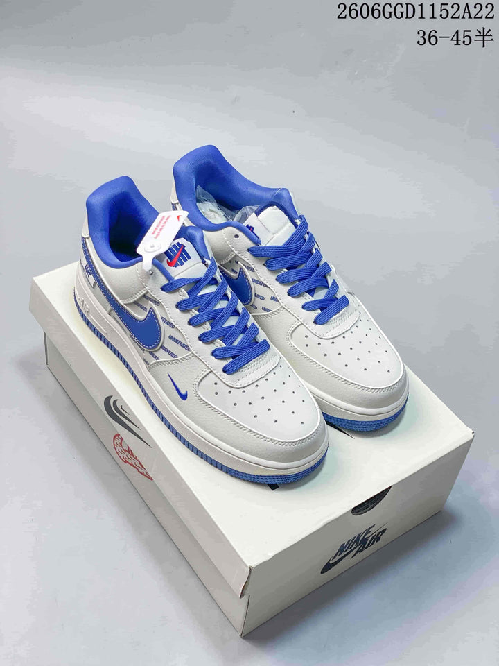 Nike Air Force 1 Low White and Blue Sneakers