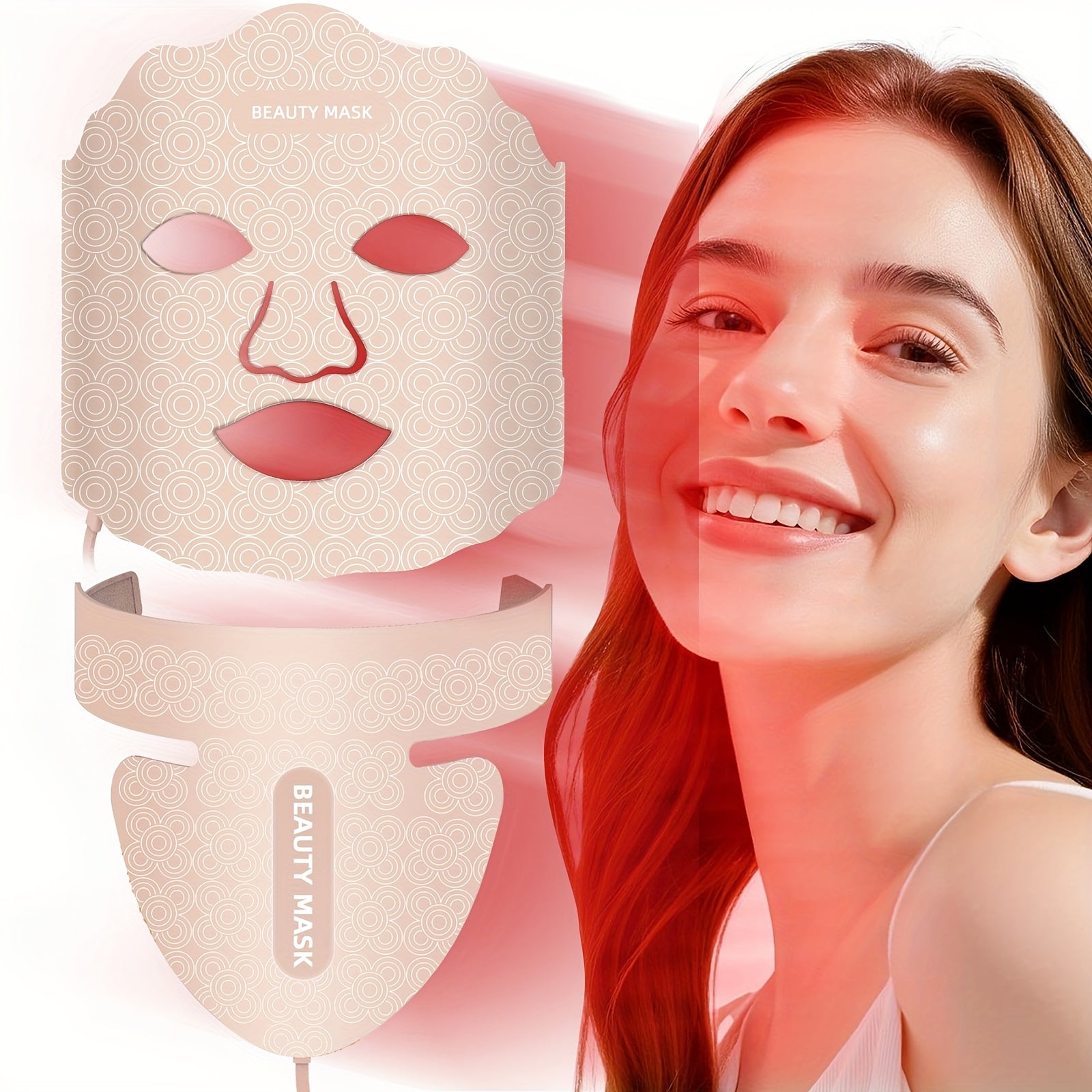 7in 1 LED Color Light Mask Instrument, Use Face - Neck - Chest (93 + 80 LED Light Beads), 1800mAh Rechargeable Lithium Battery, The Controller Can Be Adjusted Light Color, Brightness, Time, Home Travel Essential to Carry The Beauty Tool