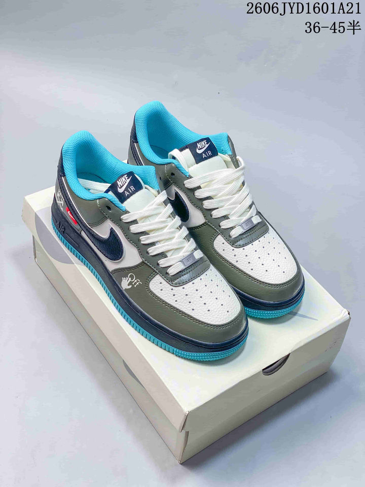 Nike Air Force 1 '07 Low White Green Blue Sneakers