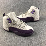 Jordan Air Jordan 12 Retro White and Deep Purple Sneakers
