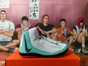 Nike Zoom Hyperdunk High-Top Basketball Shoes, Gray and Aqua