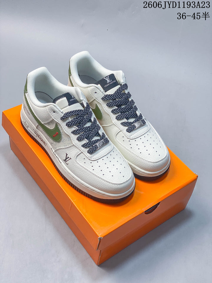 Nike Air Force 1 Low x Louis Vuitton White Green Sneakers