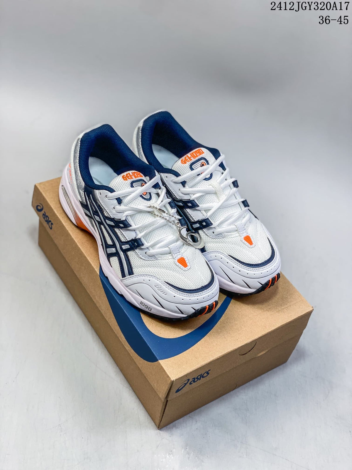 ASICS GEL-1090 White Navy Orange Sneakers