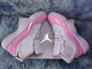 Jordan 11 Retro Pink and White High-Top Sneakers