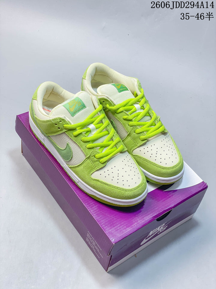 Nike Dunk Low SB Skateboarding Shoes, Lime Green and White, IB4417-104
