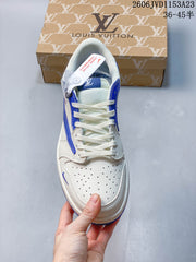 Air Jordan 1 Low Fragment x Travis Scott White Blue Sneakers