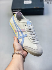 Onitsuka Tiger Mexico 66 Deluxe Sneakers in Cream and Pastel Blue