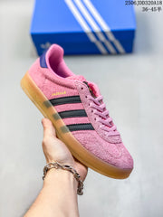 Adidas Gazelle Pink Suede Sneakers with Gum Sole