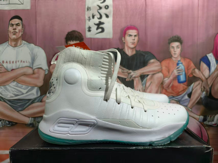 Under Armour Curry Basketball Shoes White Teal High-Top
