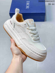 White Low-Top Sneakers with Mesh Panels and Gum Sole