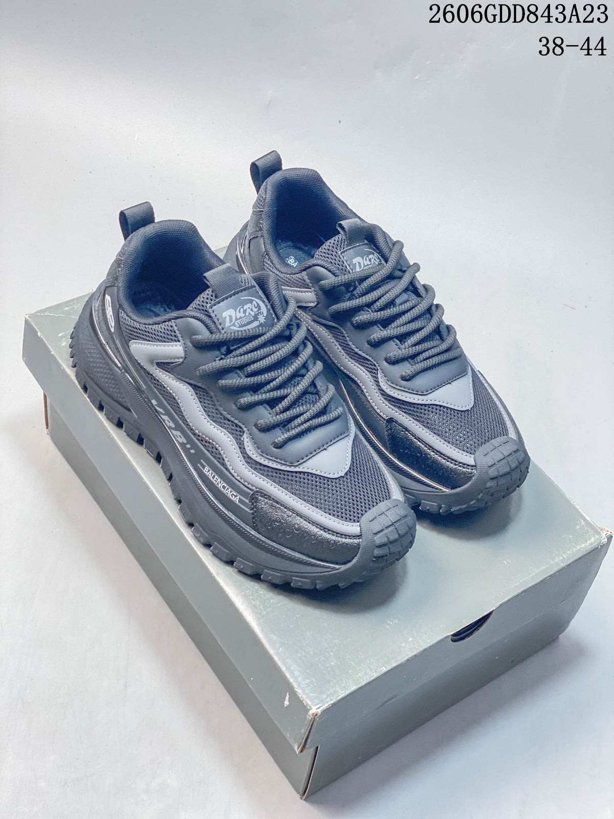 Balenciaga Gray Layered Sole Casual Running Sneakers