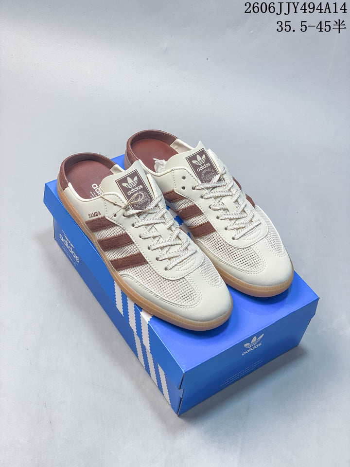 adidas Samba Mule Sneakers Cream Brown Gum Sole