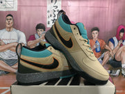 Beige Black Reebok Sneakers with Teal Accents
