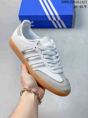 adidas Samba OG White Silver Metallic Low-Top Sneakers
