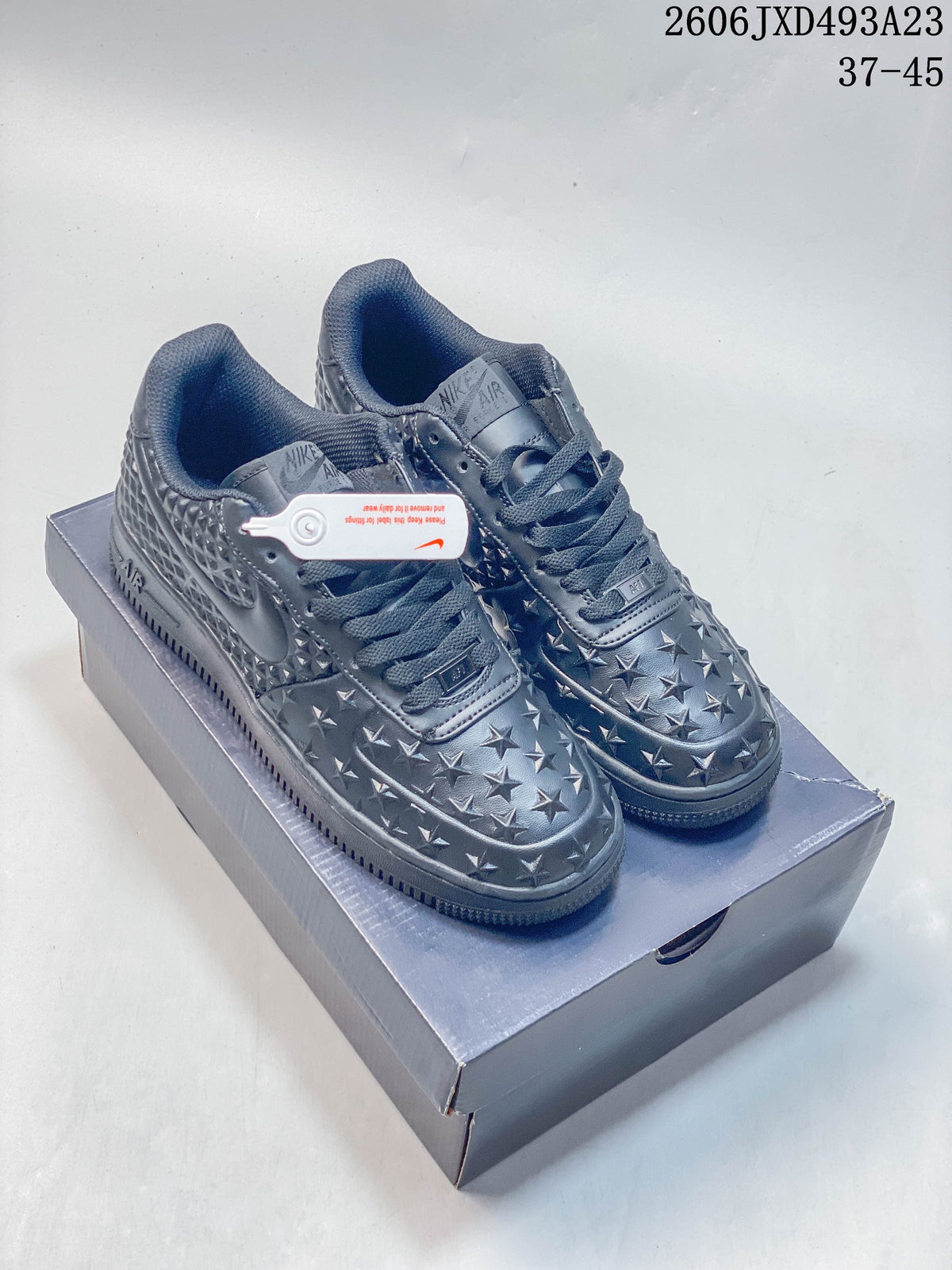 Nike Air Force 1 '07 Low Star-Embossed Sneakers, Charcoal