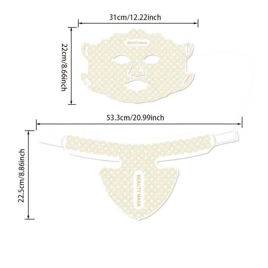 7in 1 LED Color Light Mask Instrument, Use Face - Neck - Chest (93 + 80 LED Light Beads), 1800mAh Rechargeable Lithium Battery, The Controller Can Be Adjusted Light Color, Brightness, Time, Home Travel Essential to Carry The Beauty Tool