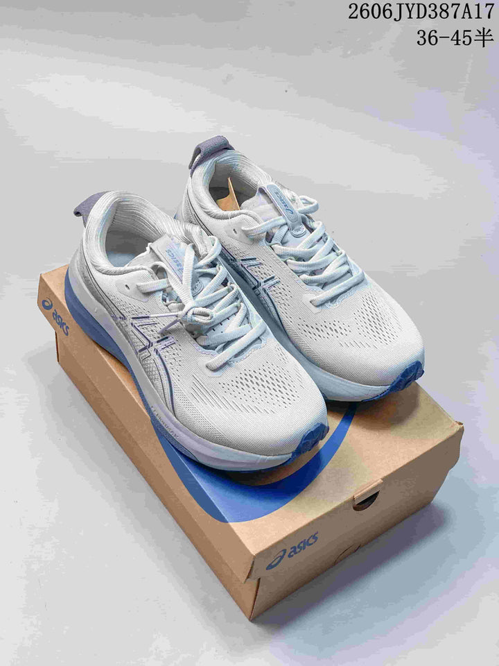 ASICS Gel-Kayano 33 Road Running Shoes, White and Blue