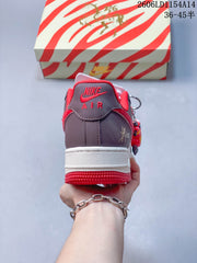 Nike Air Force 1 ’07 Low Sneakers in Brown, White and Red
