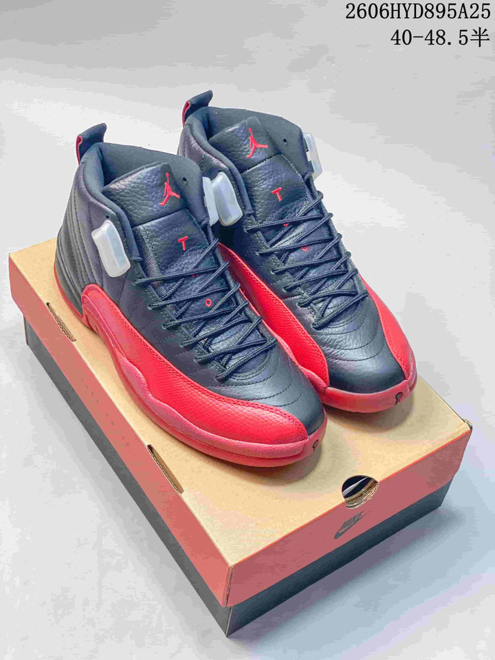 Jordan Air Jordan 12 High-Top Basketball Shoes, Black and Red