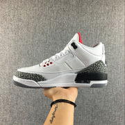 Jordan 3 White Cement Sneakers in White and Grey