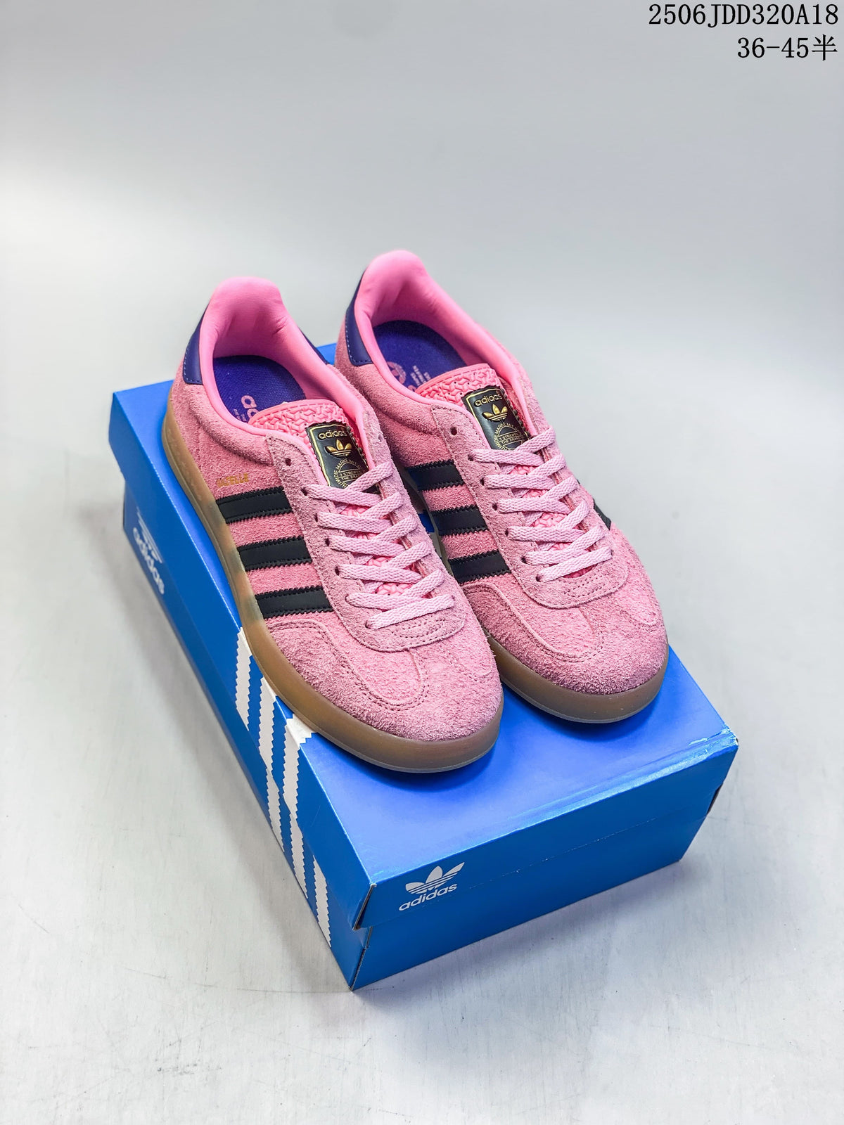 Adidas Gazelle Pink Suede Sneakers with Gum Sole