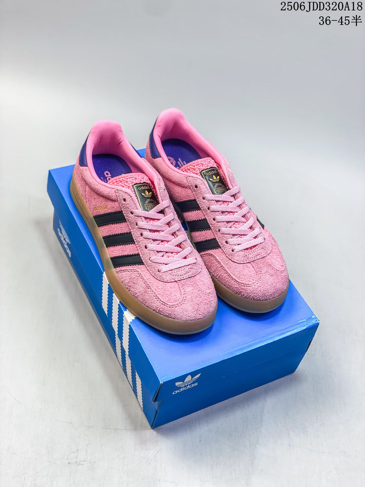 Adidas Gazelle Pink Suede Sneakers with Gum Sole