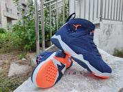 Jordan 7 Men's High-Top Sneakers in Navy and Orange