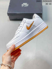 Nike Women’s Air Force 1 Shadow Sneakers, White and Orange