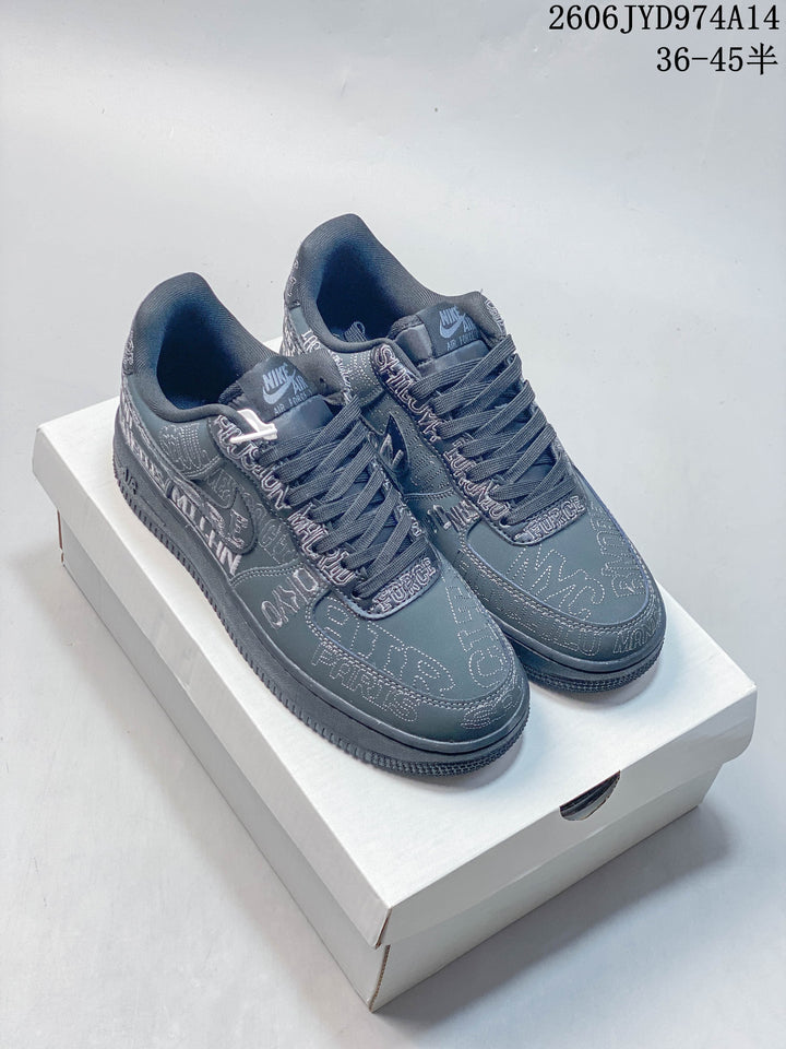 Nike Air Force 1 Low Grey Graphic Sneakers