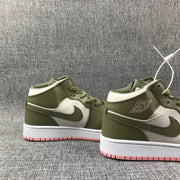 Jordan Air Jordan 1 Mid Olive White Pink Sneakers