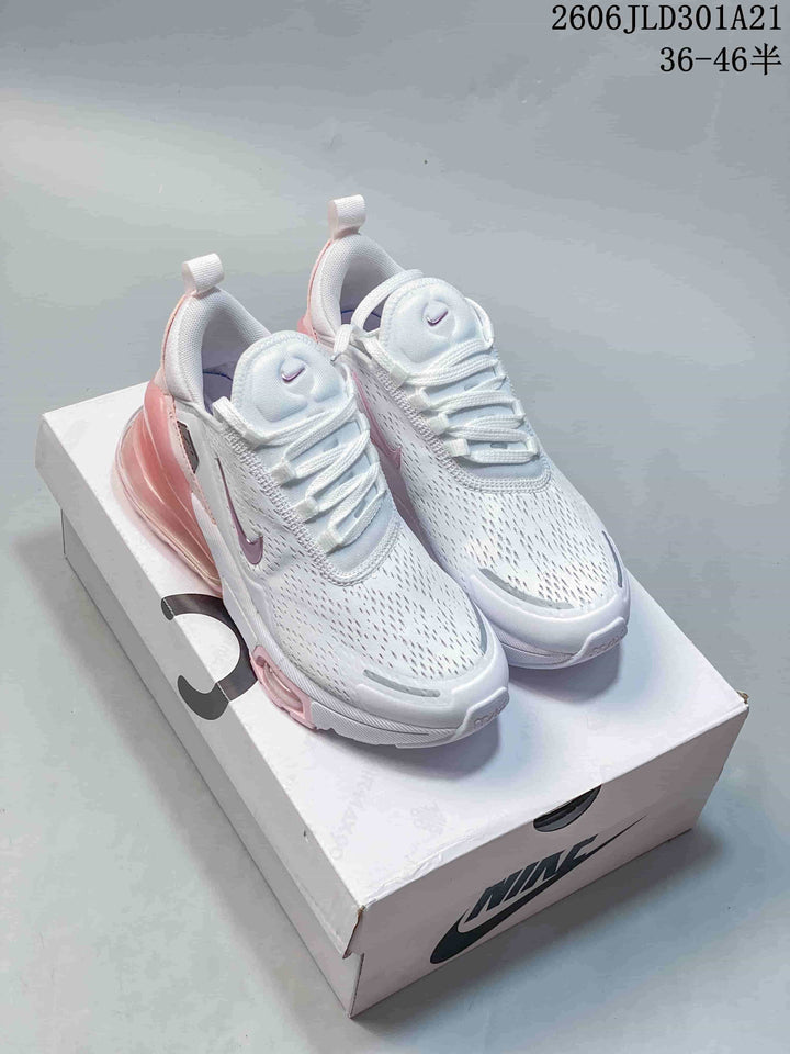 Nike Air Max 270 Premium White and Pink Sneakers